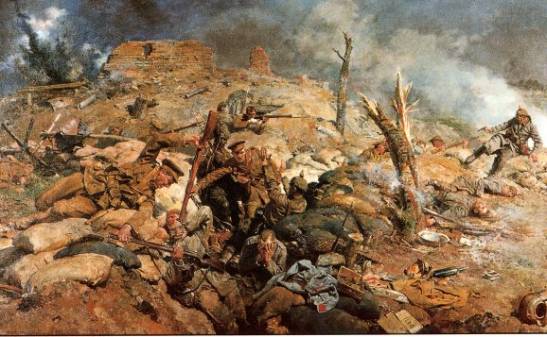 Bitter fighting as british troops enter German trenches at Neuve Chapelle Photo: http://www.royalulsterrifles.com